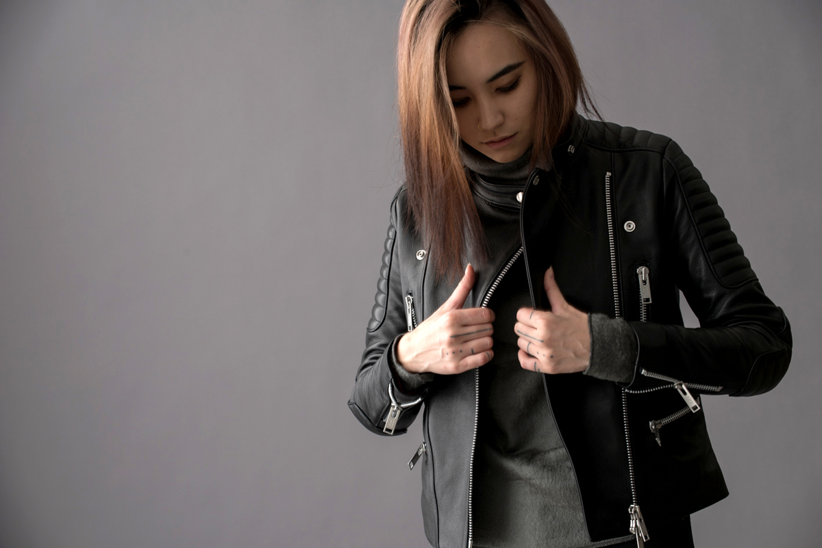 PADDED RIDERS JACKET FOR GIRL / パテットライダースジャケットフォーガール