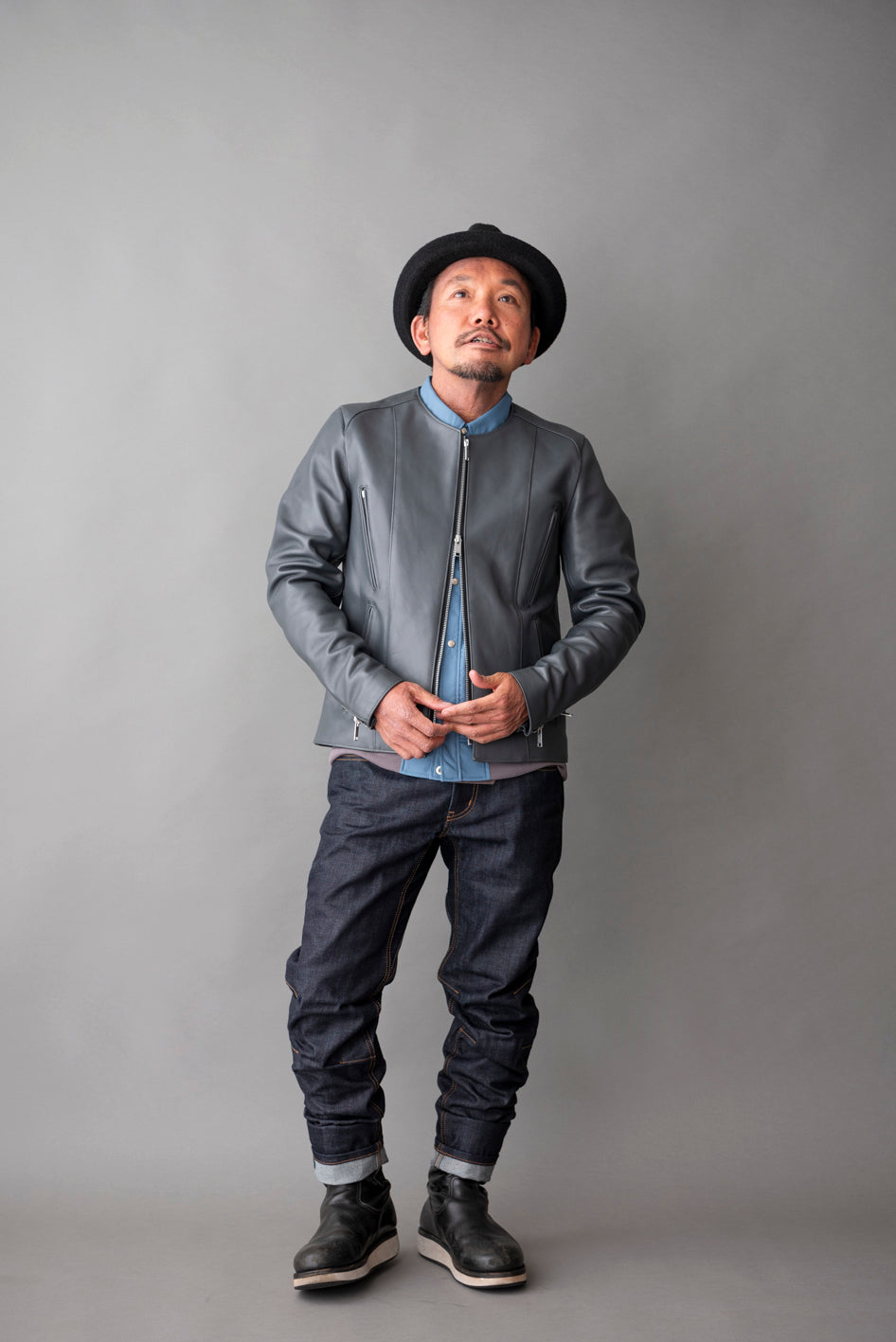 NO COLLAR PROTECTOR RIDERS JACKET / ノーカラープロテクターライダースジャケット