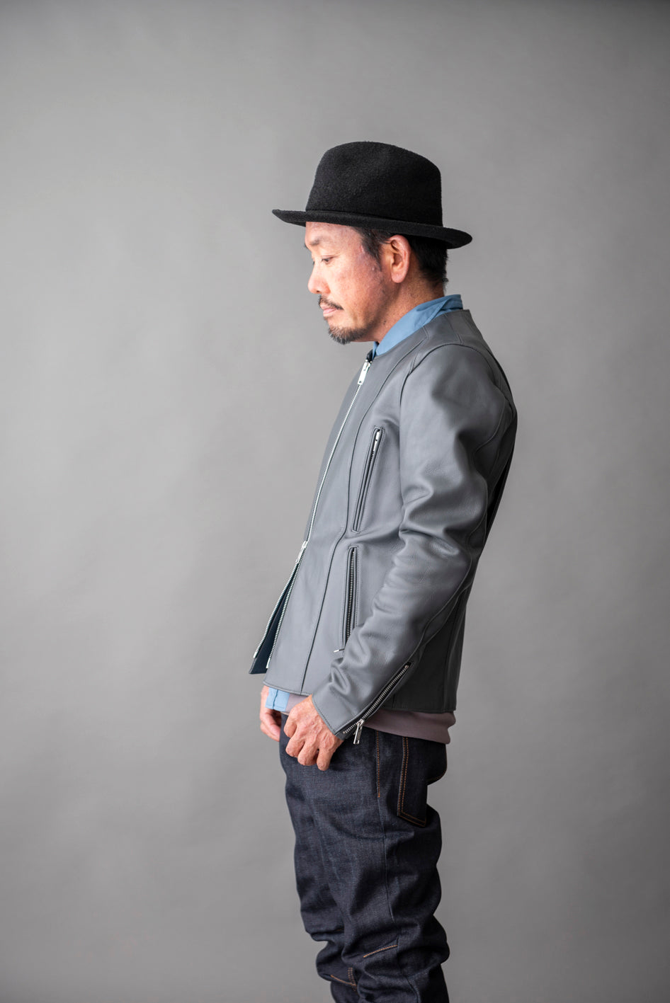 NO COLLAR PROTECTOR RIDERS JACKET / ノーカラープロテクターライダースジャケット