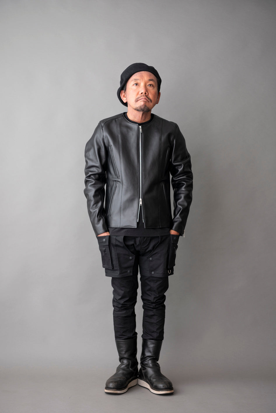 NO COLLAR PROTECTOR RIDERS JACKET / ノーカラープロテクターライダースジャケット