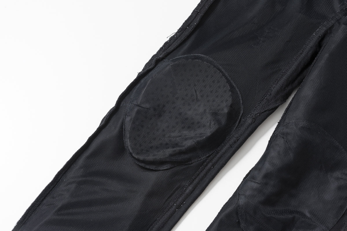 LEATHER IN CRASH DENIM PANTS  / レザーインクラッシュデニムパンツ