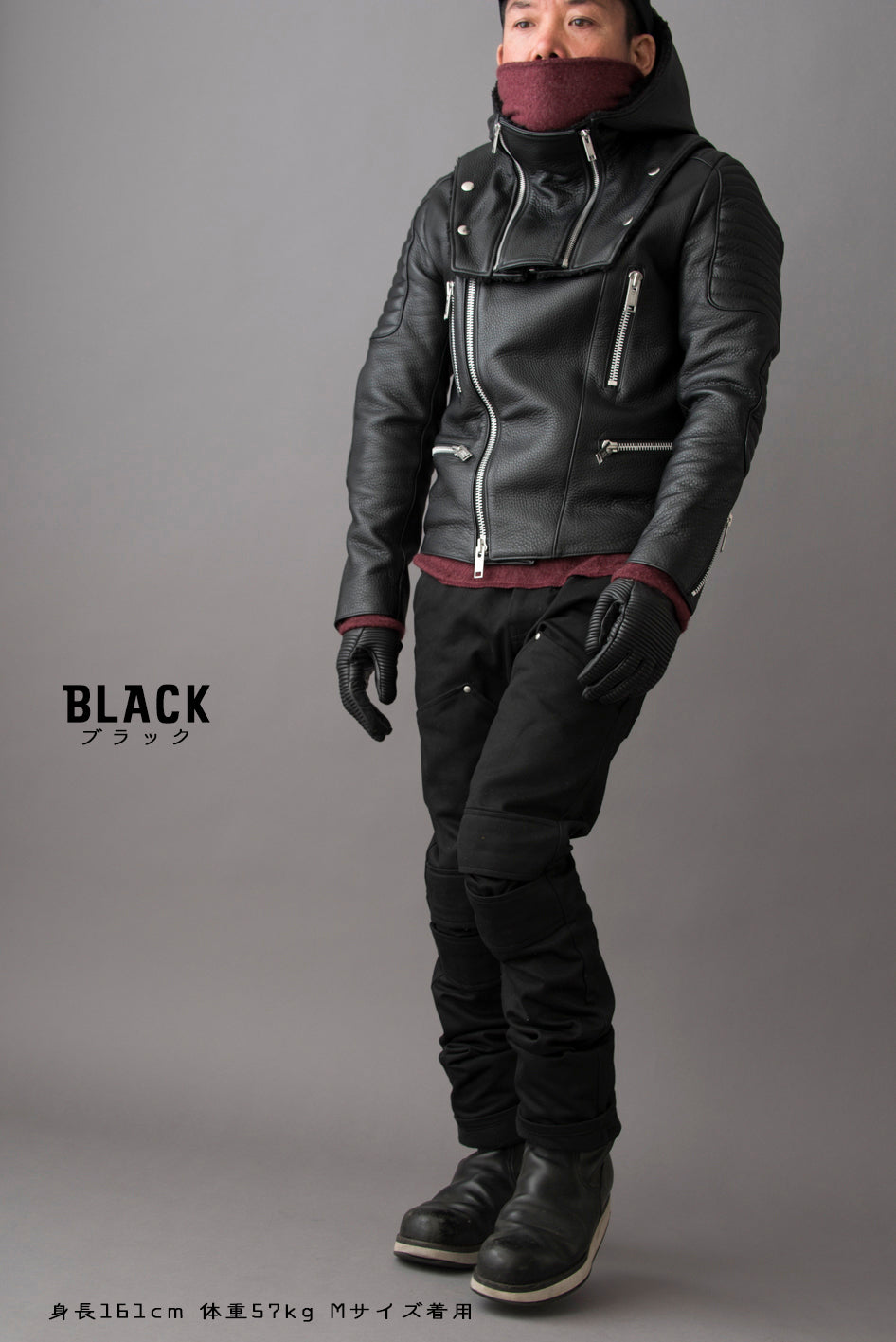 LEATHER HOOD NECK WARMER / レザーフードネックウォーマー