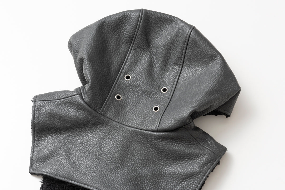 LEATHER HOOD NECK WARMER / レザーフードネックウォーマー