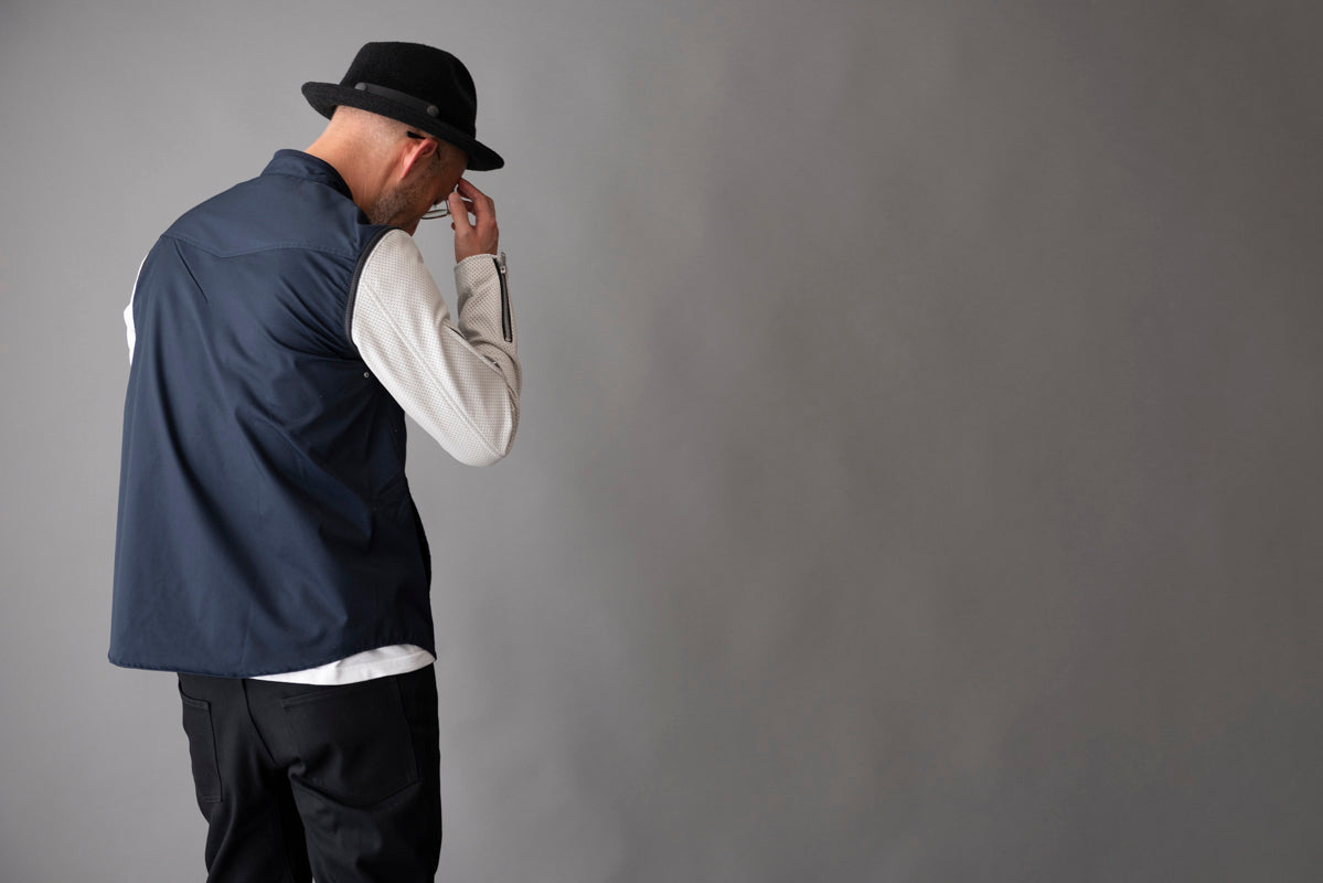 LEATHER SLEEVE PUNCHING MESH / パンチングメッシュ革袖