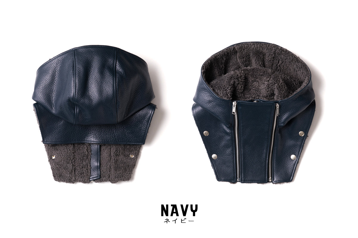 LEATHER HOOD NECK WARMER / レザーフードネックウォーマー