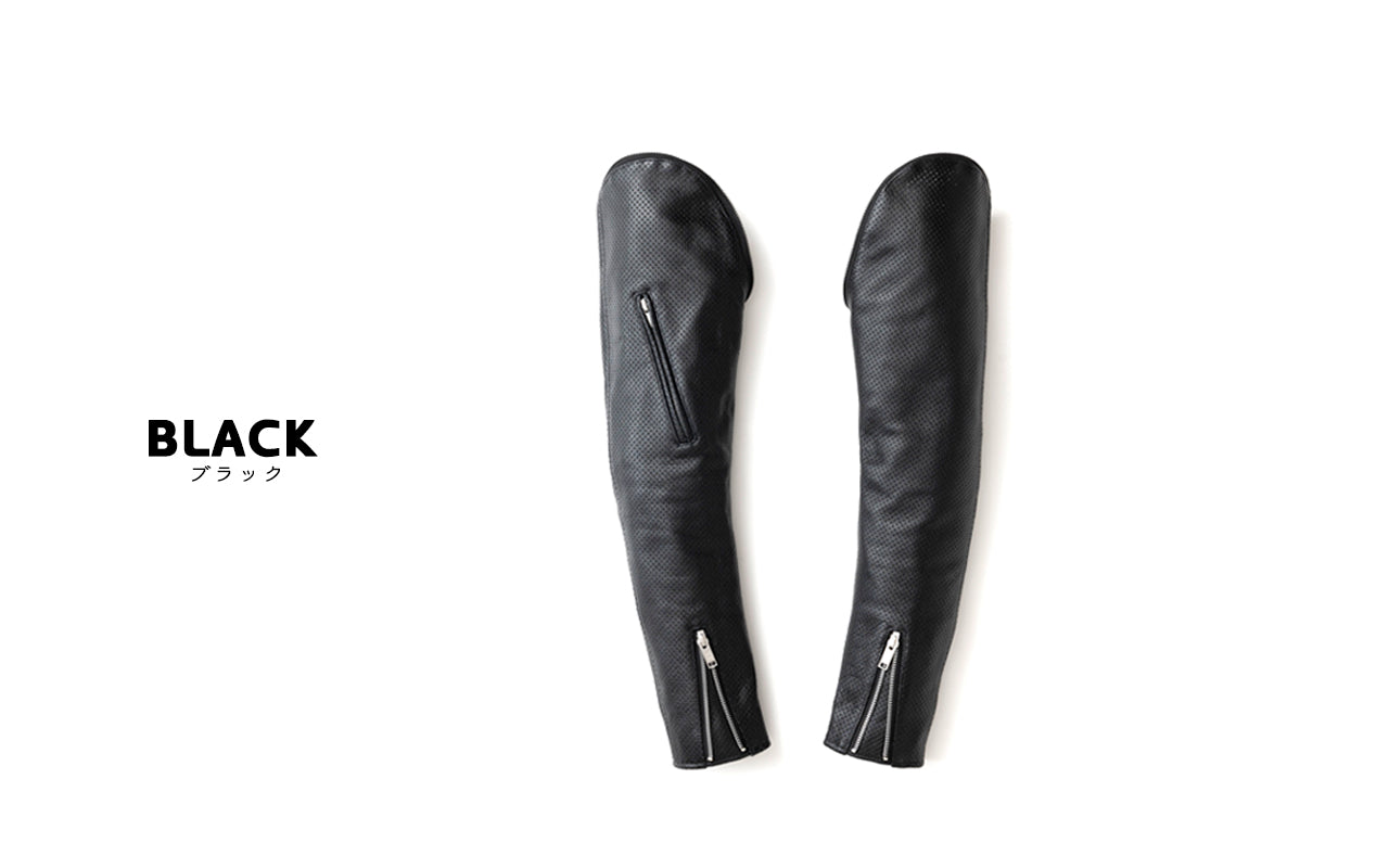 LEATHER SLEEVE PUNCHING MESH / パンチングメッシュ革袖