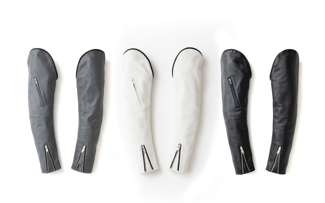 LEATHER SLEEVE PUNCHING MESH / パンチングメッシュ革袖