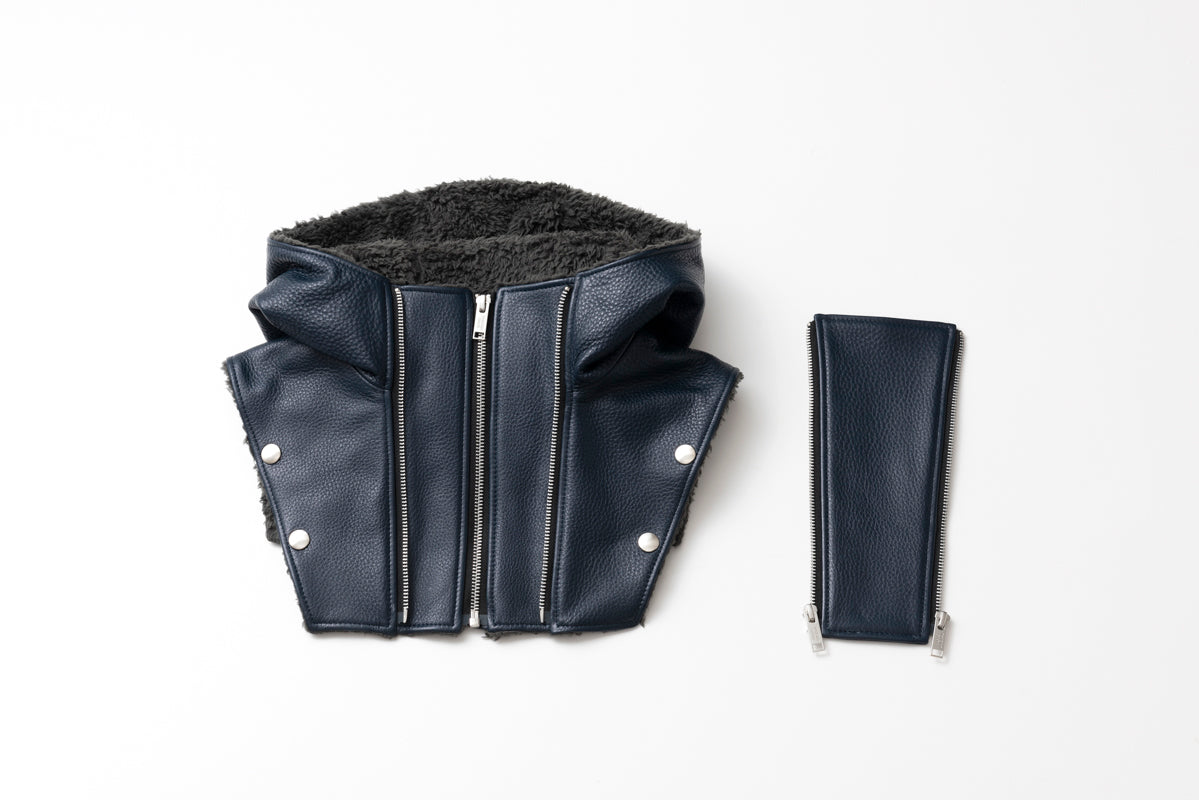 LEATHER HOOD NECK WARMER / レザーフードネックウォーマー