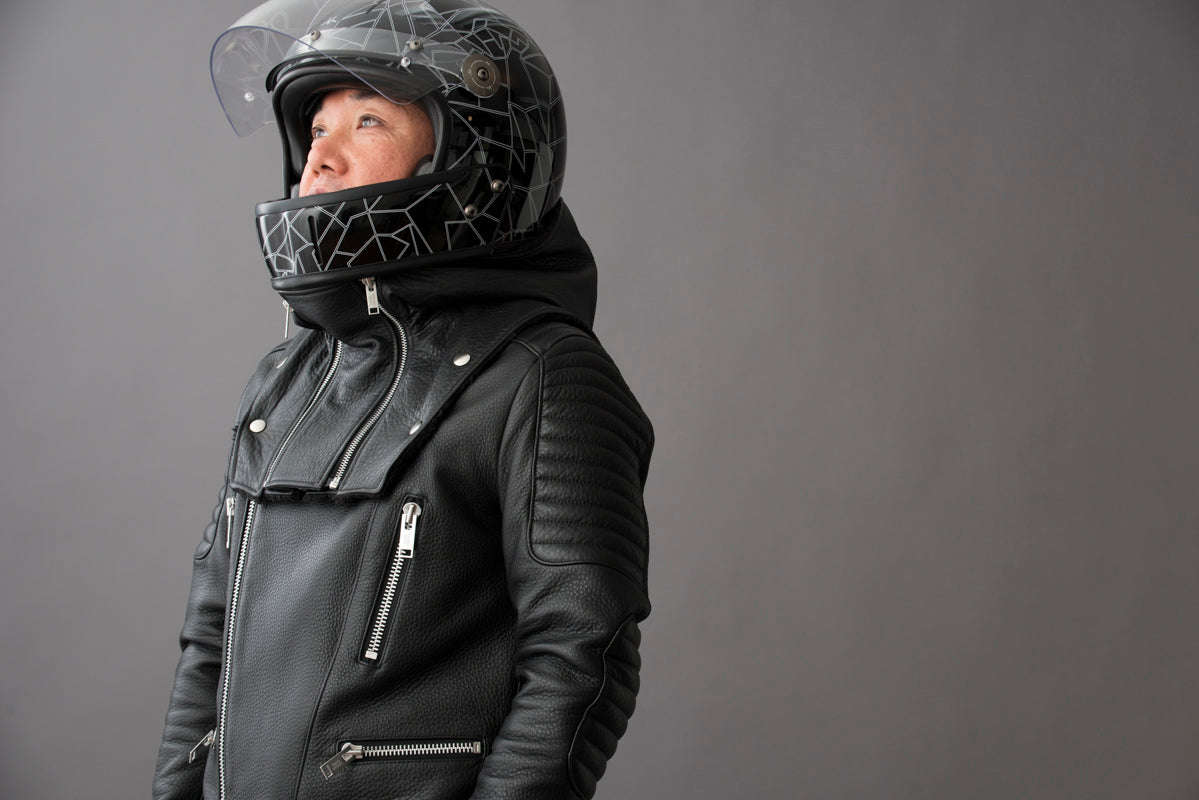 LEATHER HOOD NECK WARMER / レザーフードネックウォーマー