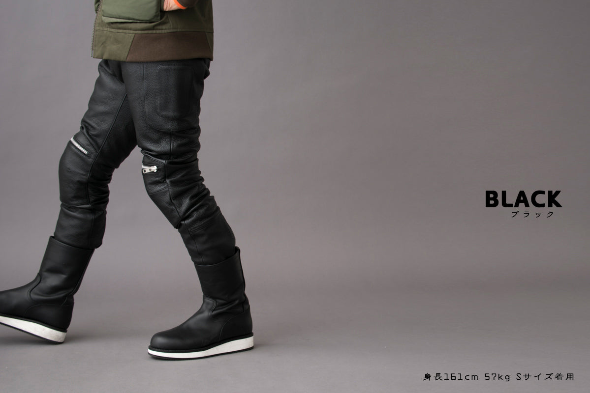 PADDED LEATHER PANTS / パテットレザーパンツ