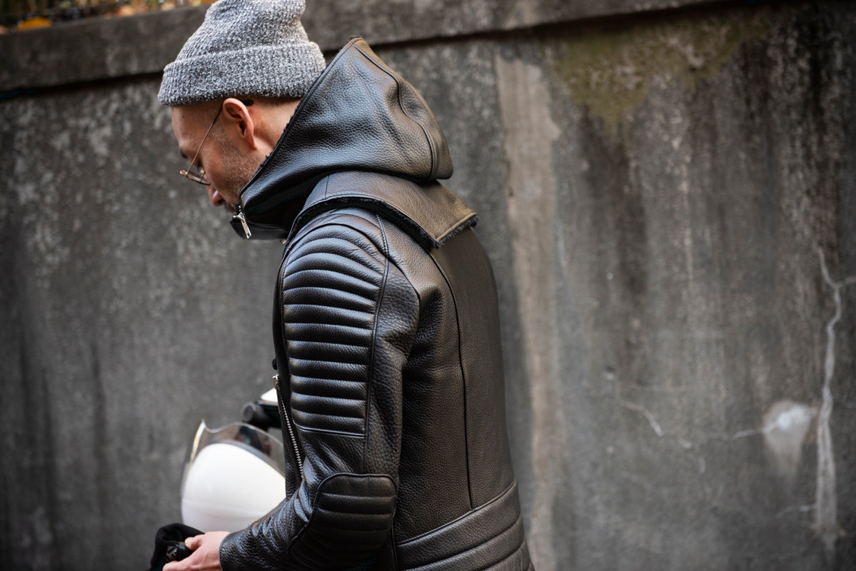 LEATHER HOOD NECK WARMER / レザーフードネックウォーマー