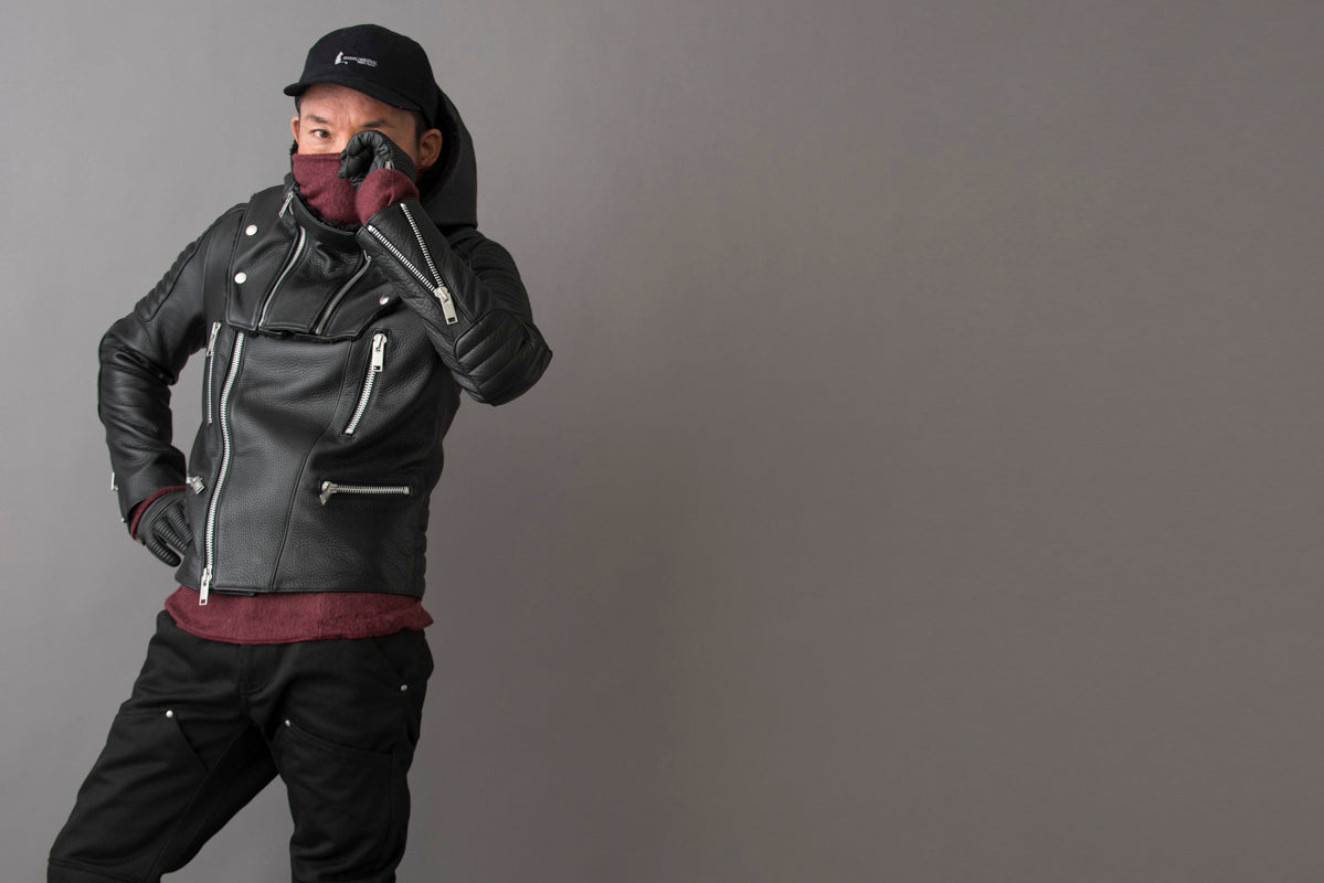 LEATHER HOOD NECK WARMER / レザーフードネックウォーマー