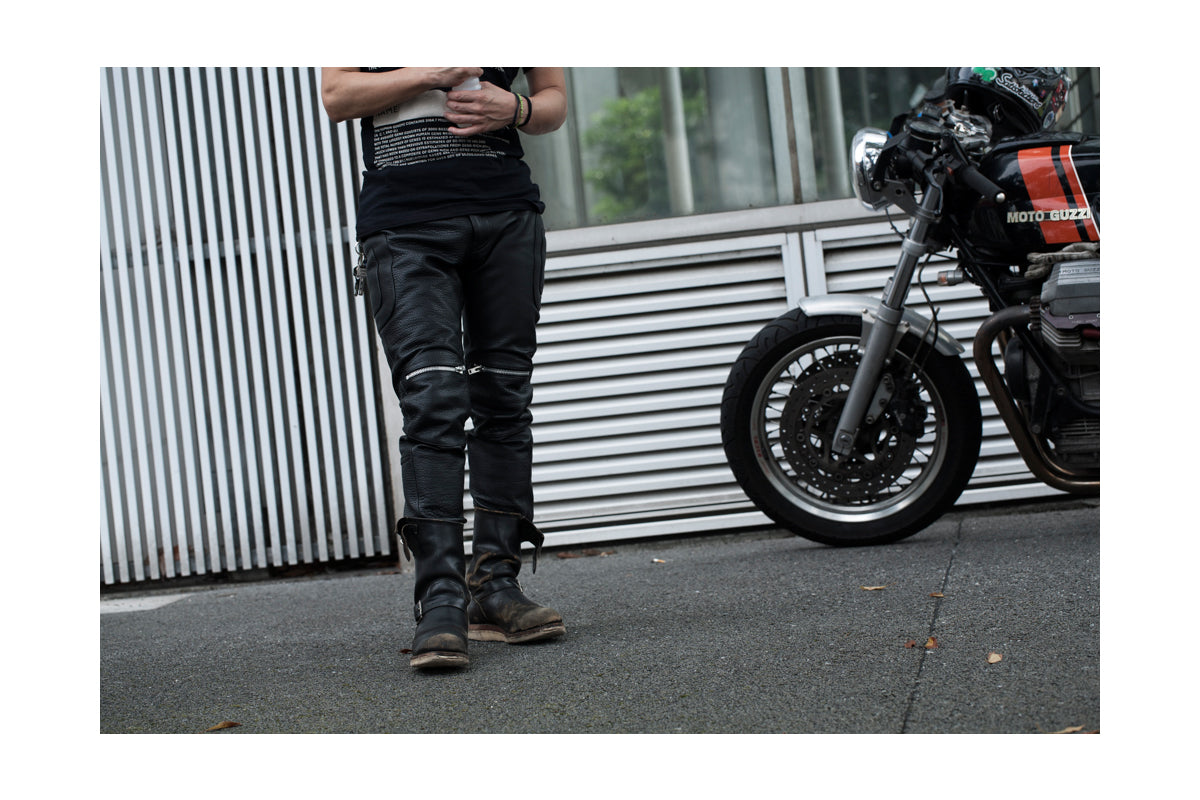 PADDED LEATHER PANTS / パテットレザーパンツ
