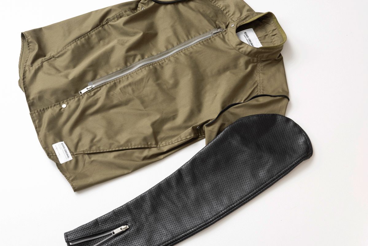 LEATHER SLEEVE PUNCHING MESH / パンチングメッシュ革袖