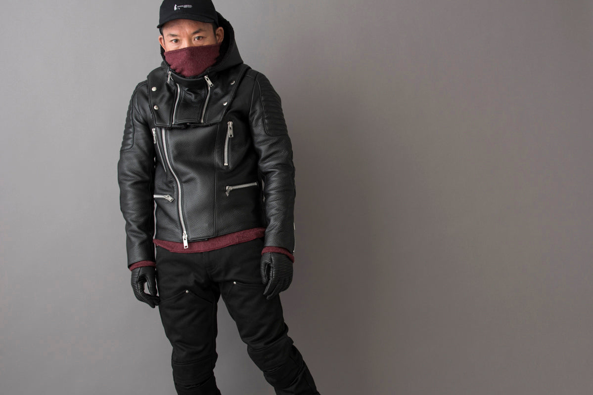 LEATHER HOOD NECK WARMER / レザーフードネックウォーマー