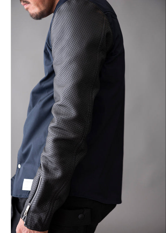 LEATHER SLEEVE PUNCHING MESH / パンチングメッシュ革袖