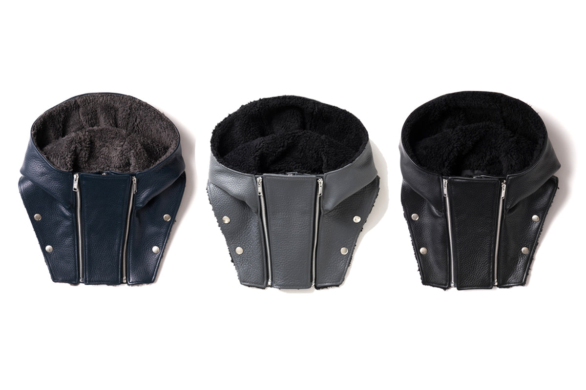 LEATHER HOOD NECK WARMER / レザーフードネックウォーマー