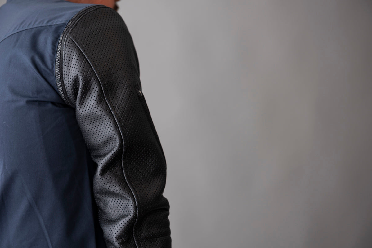 LEATHER SLEEVE PUNCHING MESH / パンチングメッシュ革袖