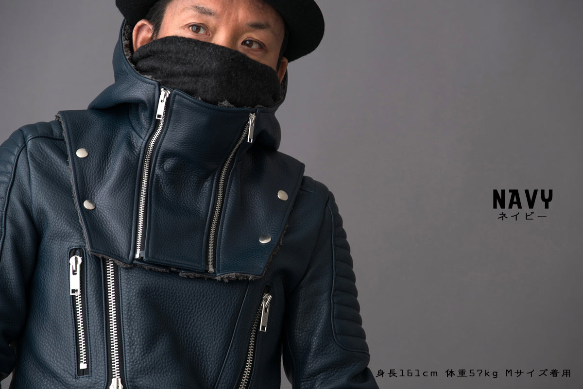 LEATHER HOOD NECK WARMER / レザーフードネックウォーマー