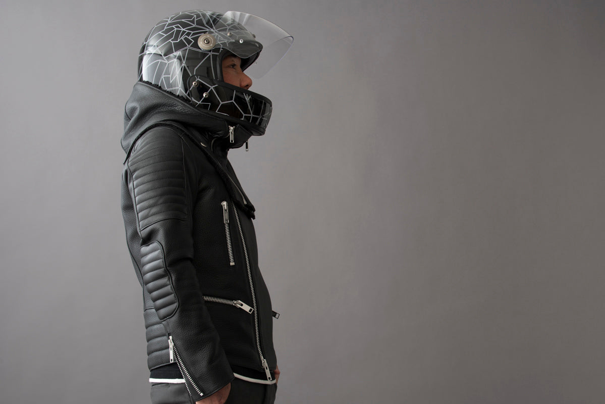 LEATHER HOOD NECK WARMER / レザーフードネックウォーマー