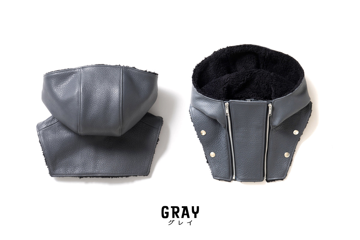 LEATHER HOOD NECK WARMER / レザーフードネックウォーマー