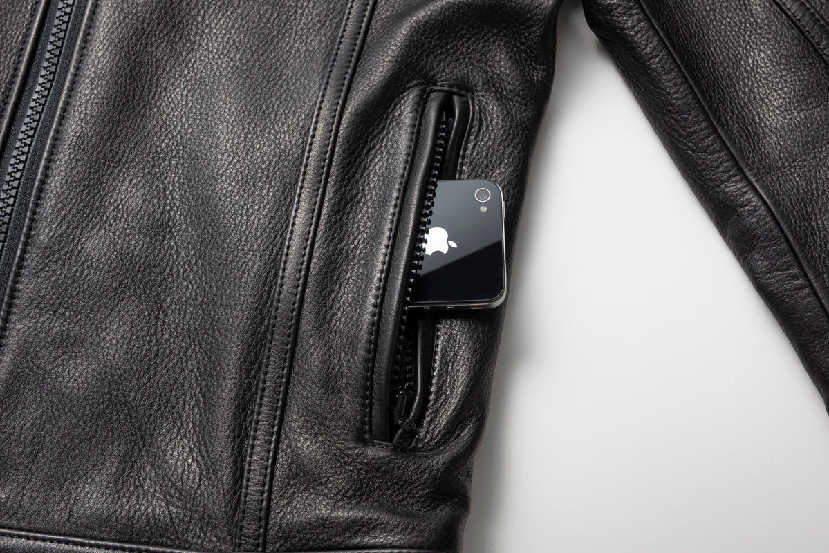 SHIRRING SINGLE RIDERS JACKET PROTECTOR / シャーリングシングルライダースジャケット　プロテクター