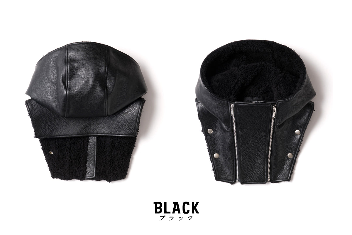 LEATHER HOOD NECK WARMER / レザーフードネックウォーマー