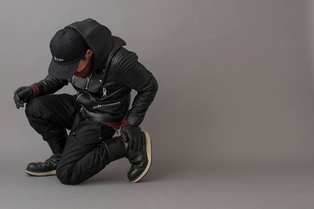 LEATHER HOOD NECK WARMER / レザーフードネックウォーマー