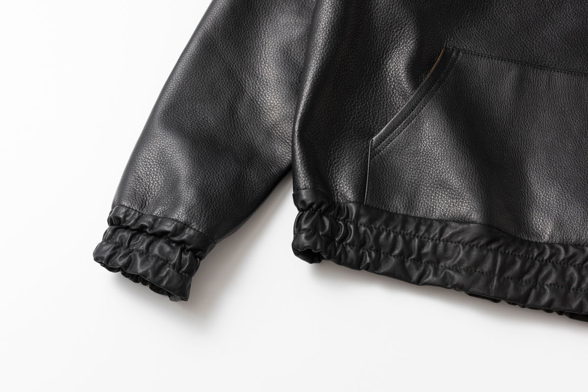 LEATHER SIDE ZIP PARKA / レザーサイドジップパーカー