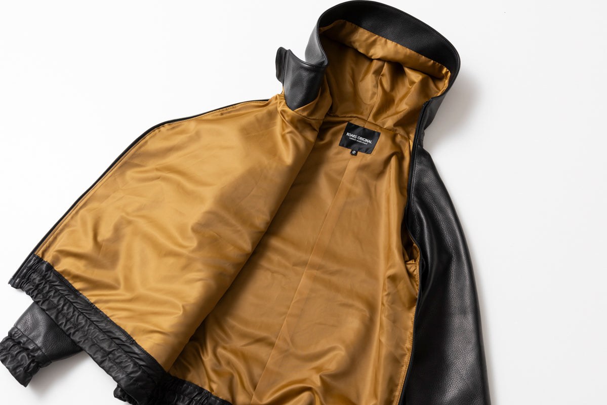 LEATHER SIDE ZIP PARKA / レザーサイドジップパーカー