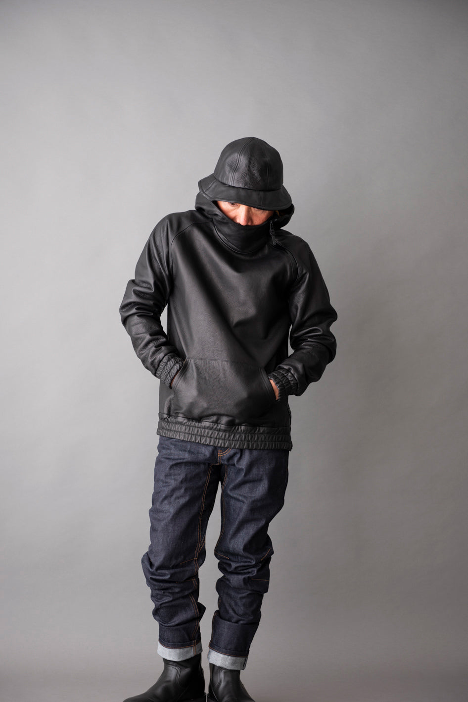 LEATHER CREW HAT / レザークルーハット