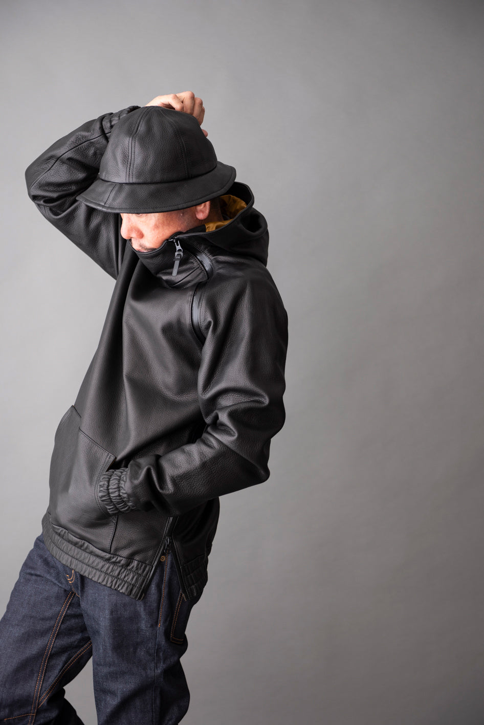 LEATHER CREW HAT / レザークルーハット
