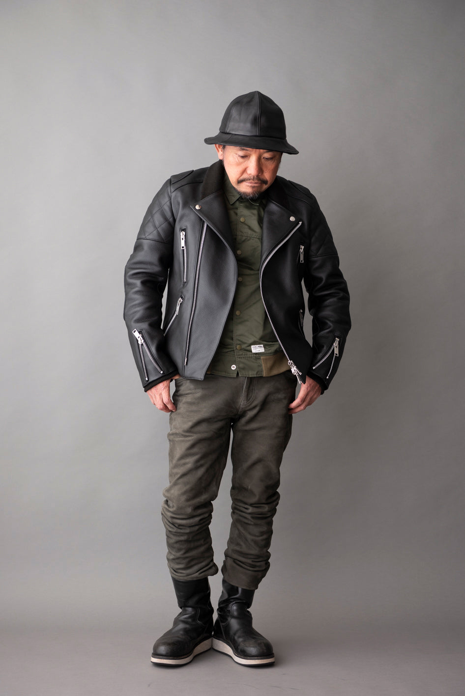 LEATHER CREW HAT / レザークルーハット