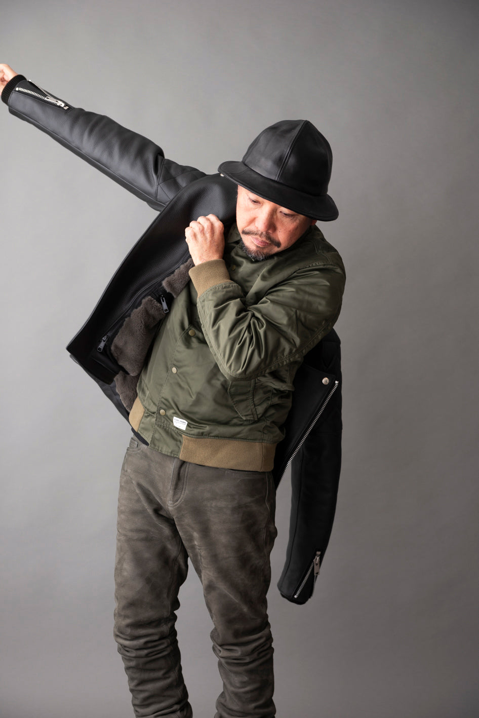 LEATHER CREW HAT / レザークルーハット