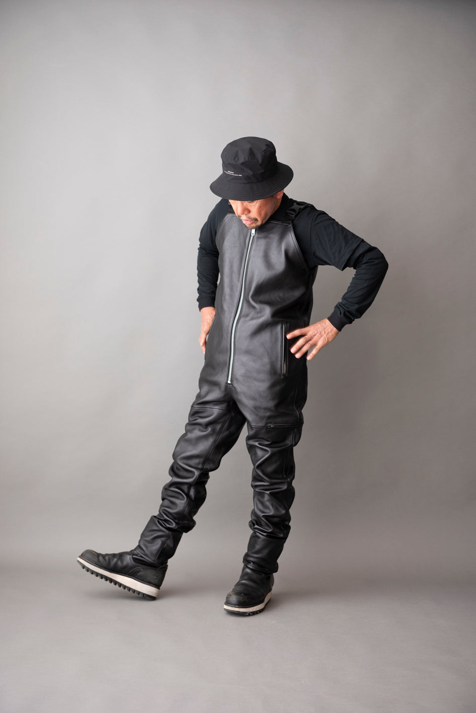 LEATHER OVER ALL / レザーオーバーオール