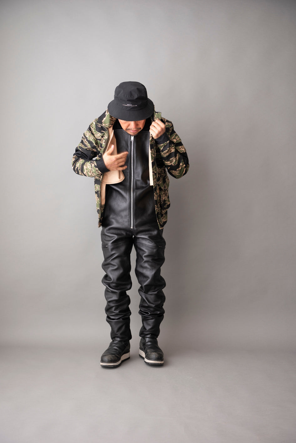 LEATHER OVER ALL / レザーオーバーオール