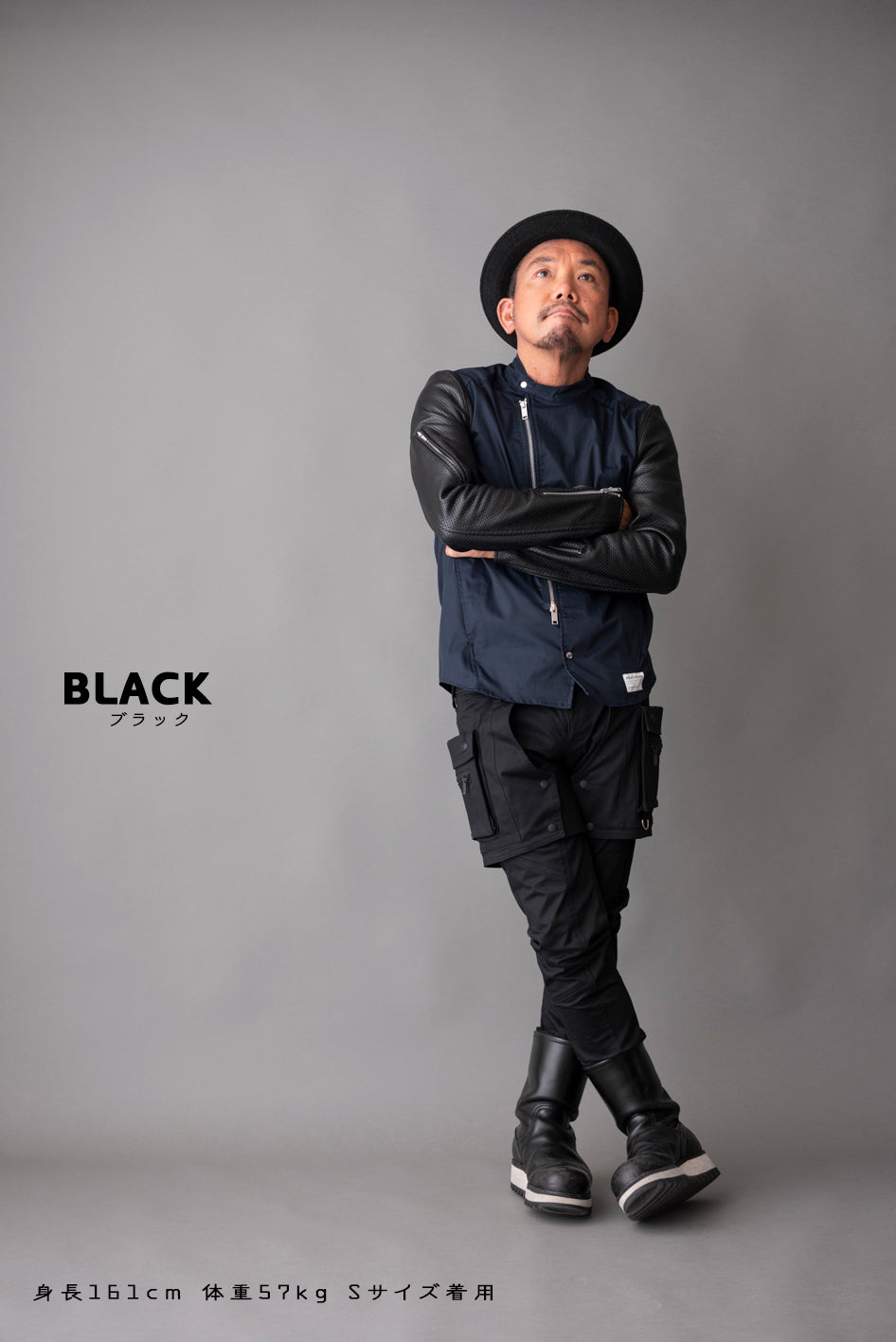 LEATHER SLEEVE PUNCHING MESH / パンチングメッシュ革袖