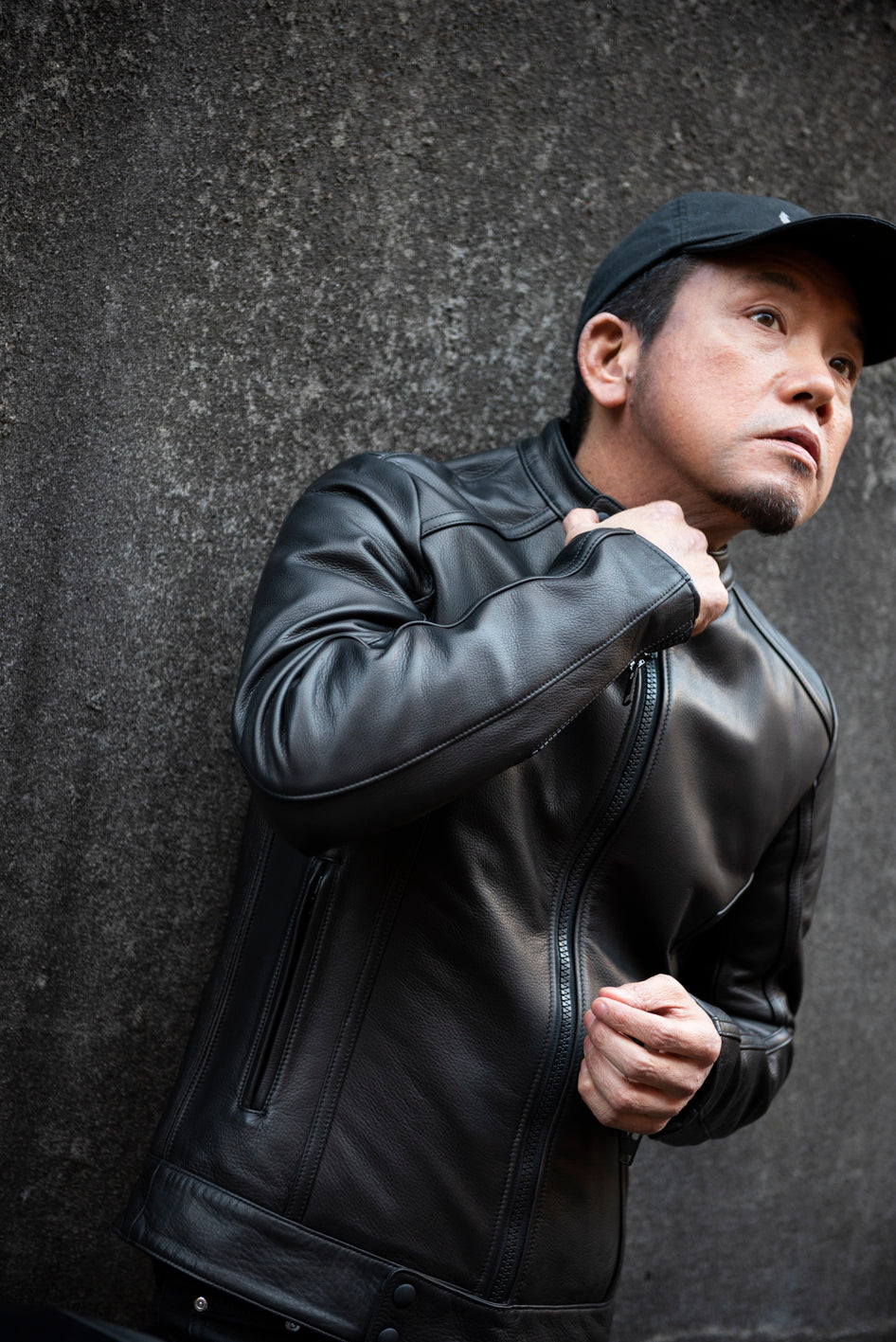 SHIRRING SINGLE RIDERS JACKET PROTECTOR / シャーリングシングルライダースジャケット　プロテクター