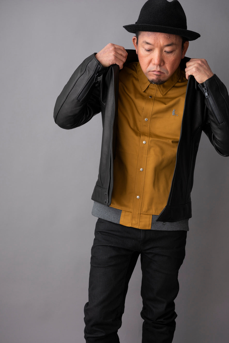 SHIRRING SINGLE RIDERS JACKET PROTECTOR / シャーリングシングルライダースジャケット　プロテクター