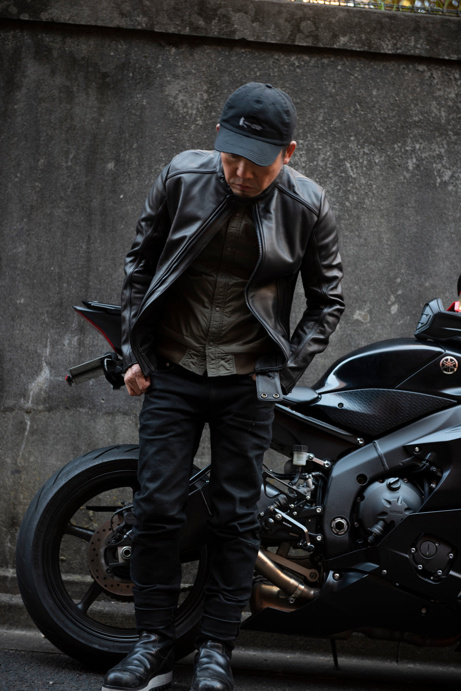 SHIRRING SINGLE RIDERS JACKET PROTECTOR / シャーリングシングルライダースジャケット　プロテクター